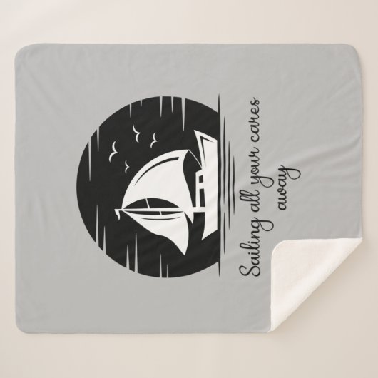 Al je spullen wegsturen naar Sailboot Sailor Quote Sherpa Deken (Voorkant (horizontaal))