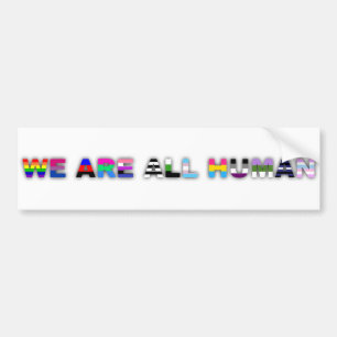 Al Menselijk Wit Bumpersticker