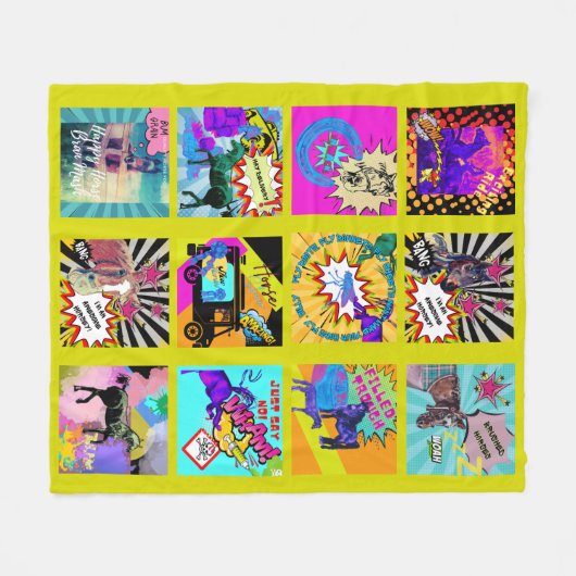 Al mijn coole Comic Horse design Fleece Deken (Voorkant (Horizontaal))