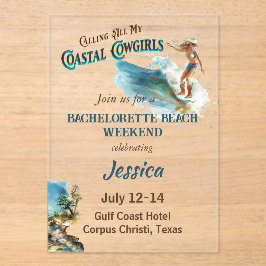 Al mijn Cowgirls Bachelorette Party noemen Acryl Uitnodigingen