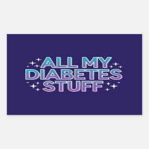 Al mijn diabetes spullen rechthoekige sticker