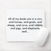 Al mijn eenden zitten in een rij, en paarden, en.. muismat (Met muis)