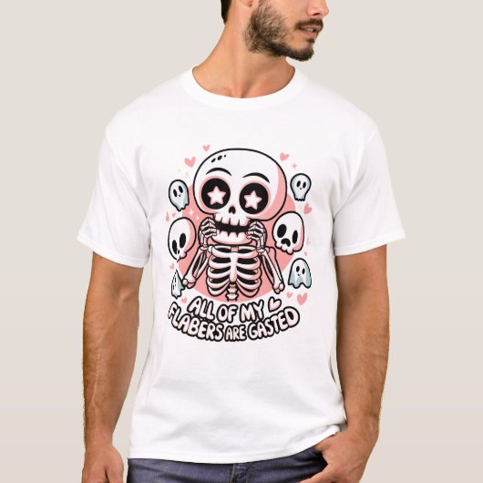 Al mijn flabbers zijn vergast - Kawaii Skeleton T-shirt (Voorkant)
