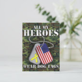 Al mijn helden Draag hondenzakken - Camo Briefkaart (Staand voorkant)