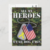 Al mijn helden Draag hondenzakken - Camo Briefkaart (Voorkant / Achterkant)