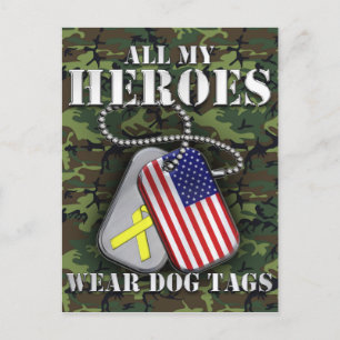 Al mijn helden Draag hondenzakken - Camo Briefkaart