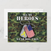 Al mijn helden Draag hondenzakken - Camo Briefkaart (Voorkant / Achterkant)