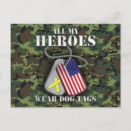 Al mijn helden Draag hondenzakken - Camo Briefkaart (Voorkant)