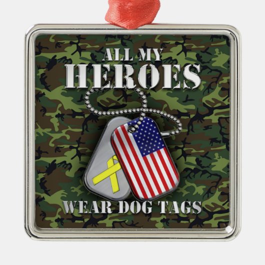 Al mijn helden Draag hondenzakken - Camo Metalen Ornament (Voorkant)