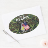 Al mijn helden Draag hondenzakken - Camo Ovale Sticker (Envelop)