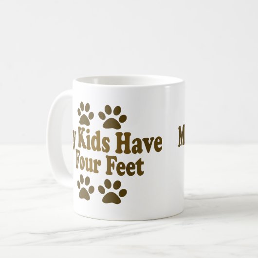 Al mijn Kinderen hebben vier Feet Koffiemok (Voorkant links)