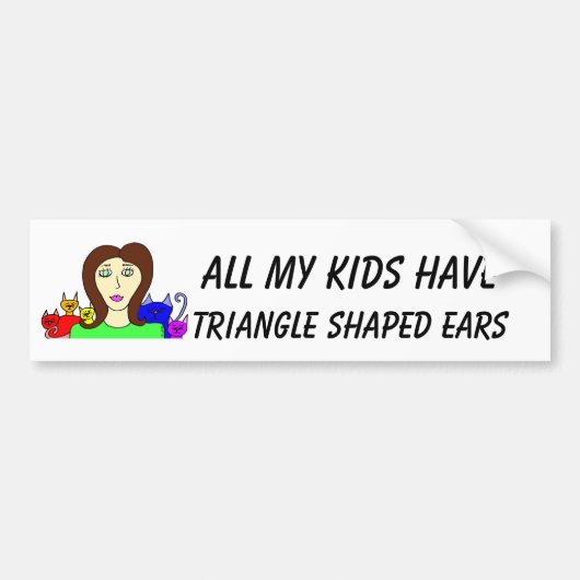Al Mijn Kinderen HebbenDriehoekige Oren Bumpersticker (Voorkant)