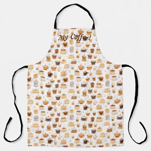 Al mijn koffie patchwork quilt patroon No8 Schort (Voorkant)