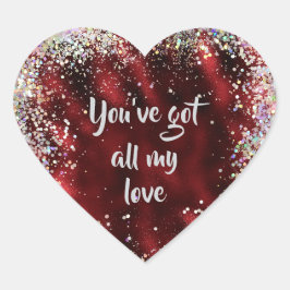 Al mijn liefde bevestiging herinnering hart sticker