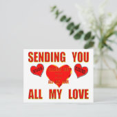 Al mijn liefde met Hugs en Kisses 3D Briefkaart (Staand voorkant)