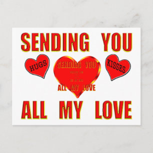 Al mijn liefde met Hugs en Kisses 3D Briefkaart