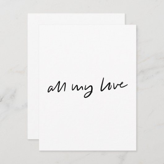 Al mijn liefde platte kaart (Voorkant / Achterkant)