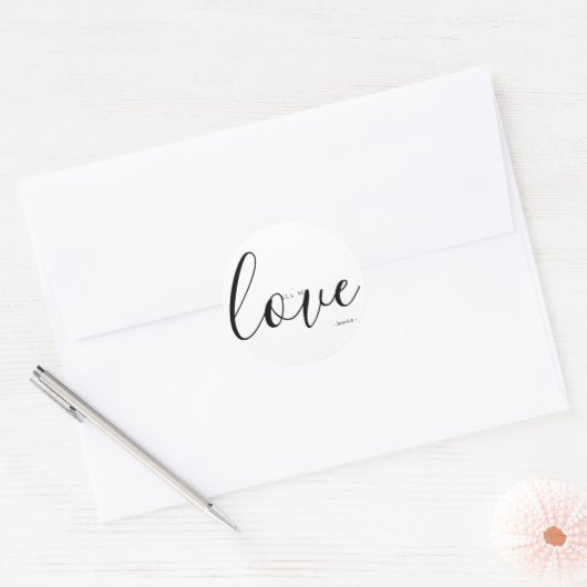 Al mijn liefde ronde sticker (Envelop)