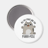 Al mijn puns zijn op poespootse grappige kartonnen magneet (Voorkant / Achterkant)