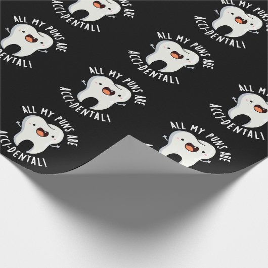 Al mijn puns zijn toevallige tandpunch donker BG Cadeaupapier (Hoek)