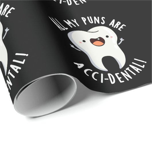 Al mijn puns zijn toevallige tandpunch donker BG Cadeaupapier (Rol Hoek)