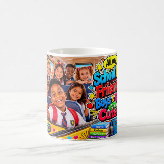 Al mijn schoolbusvrienden; jongens en meisjes zijn koffiemok