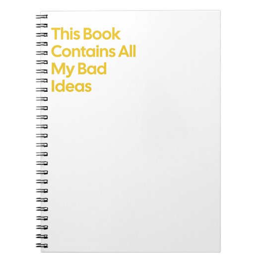 Al mijn slechte idee notitieboek (Voorkant)