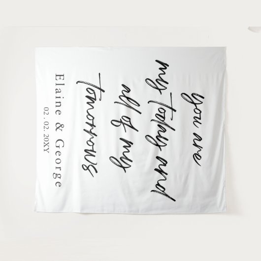 Al mijn Tomorrows Wedding Photo Prop Backdrop Wandkleed (Voorkant (horizontaal))