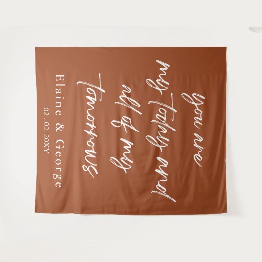 Al mijn Tomorrows Wedding Photo Prop Backdrop Wandkleed (Voorkant (horizontaal))