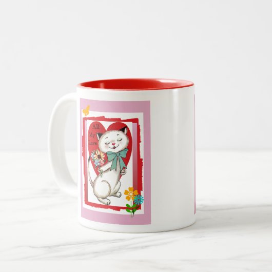 Al mijn Valentijn Cat Mok (Voorkant links)