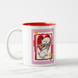 Al mijn Valentijn Cat Tweekleurige Koffiemok