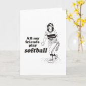 Al mijn vrienden spelen softball kaart (Gele Bloem)