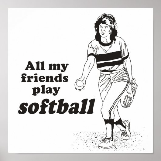 Al mijn vrienden spelen softball poster (Voorkant)