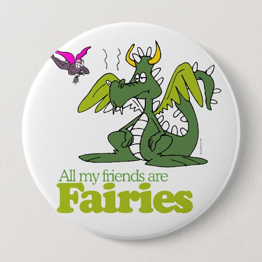Al mijn vrienden zijn Fairies - Ronde Button 4,0 Cm (Voorkant)