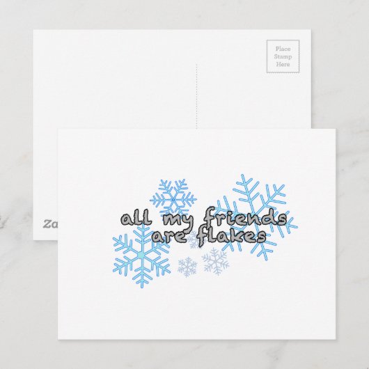 Al mijn vrienden zijn flakes briefkaart (Voorkant / Achterkant)