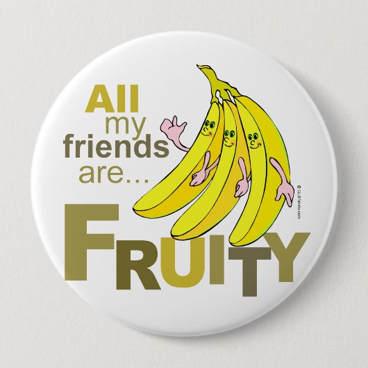 Al mijn vrienden zijn Fruity Ronde Button 4,0 Cm (Voorkant)