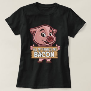 Al mijn vrienden zijn spek grappig varkensvlees va t-shirt