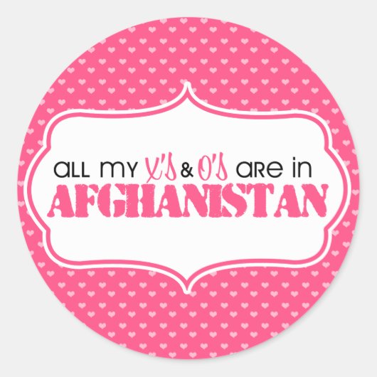 Al mijn X en O's zijn in Afghanistan Ronde Sticker (Voorkant)