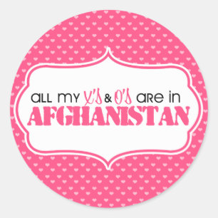 Al mijn X en O's zijn in Afghanistan Ronde Sticker