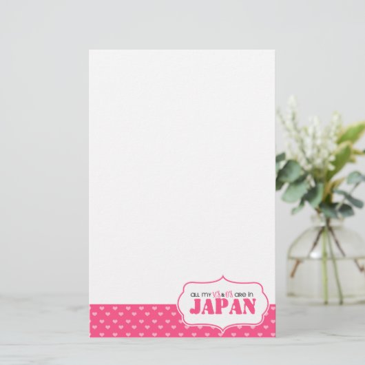 Al mijn X en O's zijn in Japan Briefpapier (Staand voorkant)