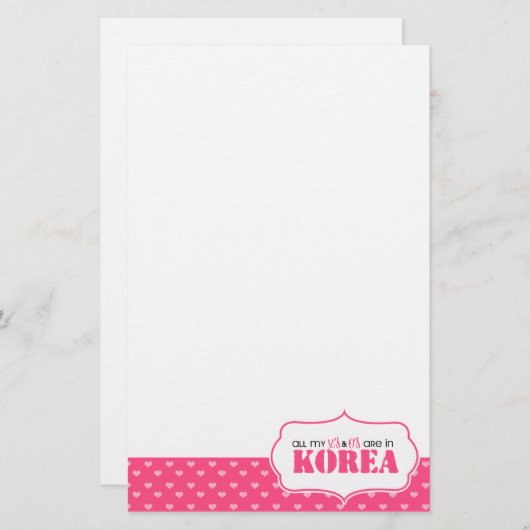Al mijn X en O's zijn in Korea Briefpapier (Voorkant / Achterkant)