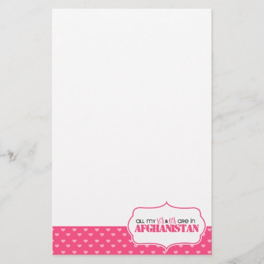 Al mijn X's en O's zijn in Afghanistan Briefpapier (Voorkant)