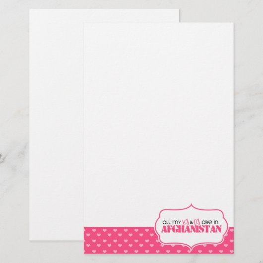 Al mijn X's en O's zijn in Afghanistan Briefpapier (Voorkant / Achterkant)