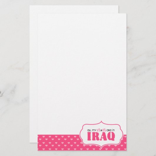 Al mijn X's en O's zijn in Irak Briefpapier (Voorkant / Achterkant)