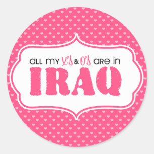 Al mijn X's en O's zijn in Irak Ronde Sticker