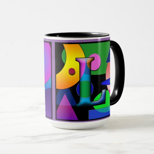 "AL"-mok voor monogram koffie 15 oz Mok (Voorkant rechts)