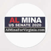 Al Myna US Senate Merchandise Labels (Design 1)