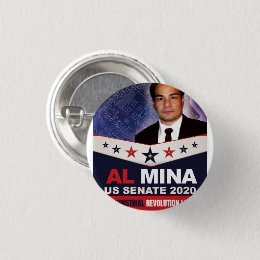 Al Myna US Senate Merchandise Ronde Button 3,2 Cm (Voorkant /achterkant)