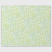Al Occasion Green Leaf Pattern White Background Cadeaupapier (Vlak)