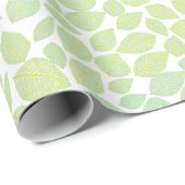 Al Occasion Green Leaf Pattern White Background Cadeaupapier (Rol Hoek)